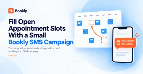 Illustration of a small SMS campaign inviting customers to book open appointment slots