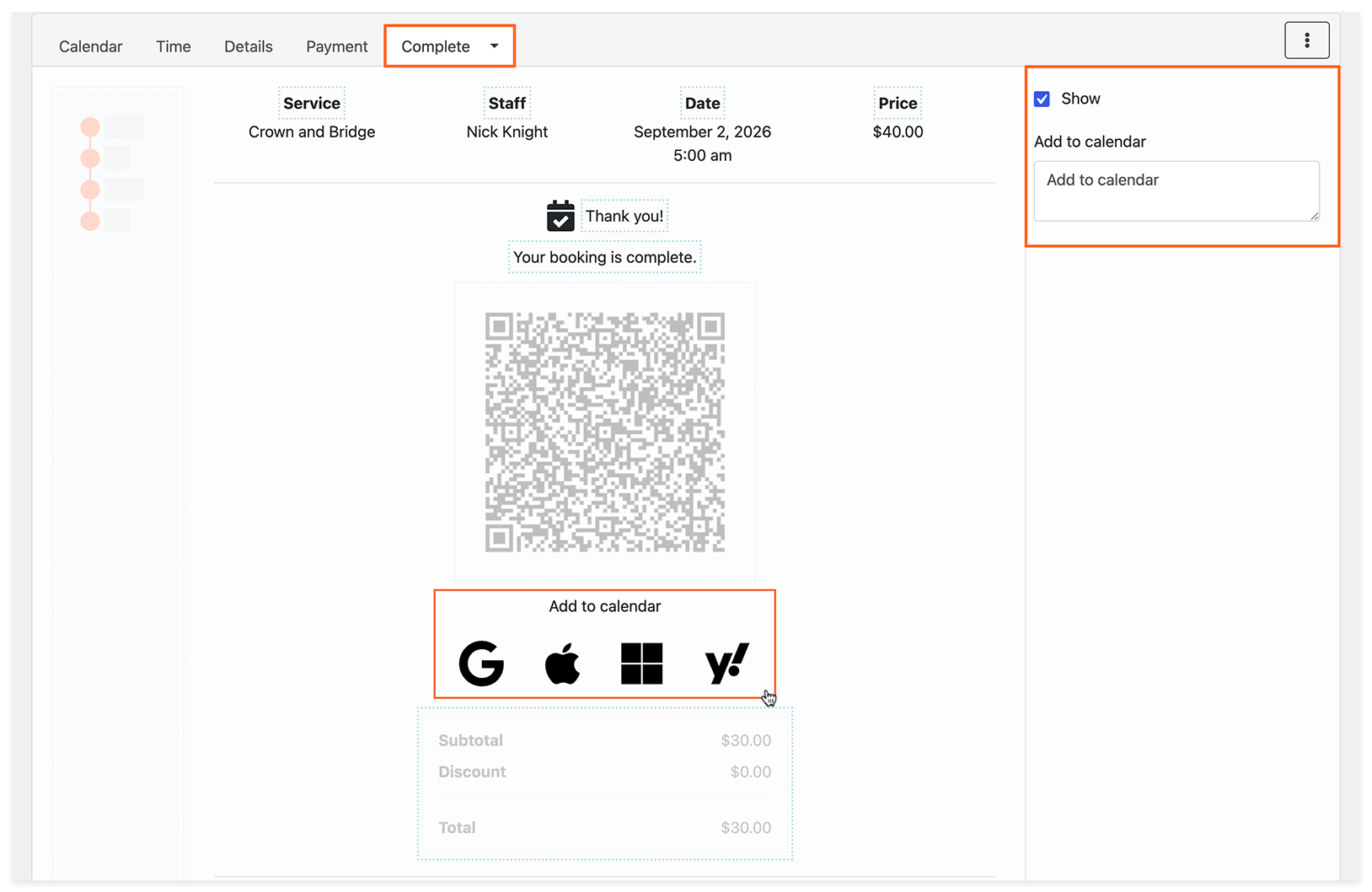 Appearance section in Bookly PRO