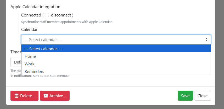 Bookly sync with Apple Calendar