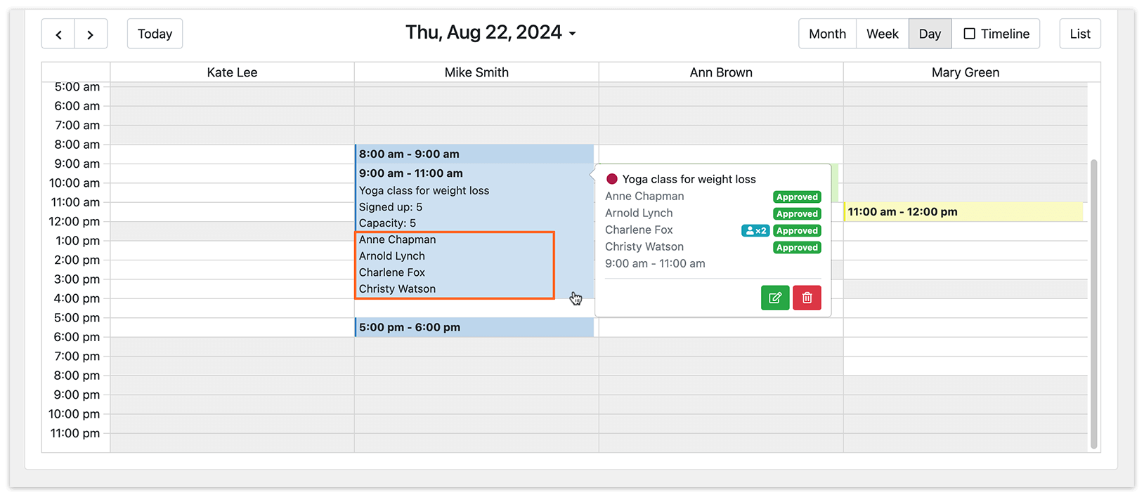 Bookly Calendar – Appointment with many participants