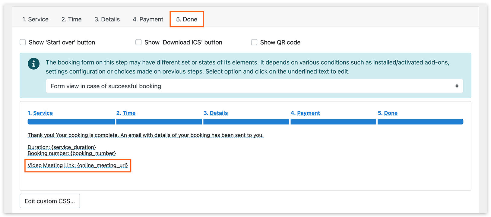 Appearance section in Bookly