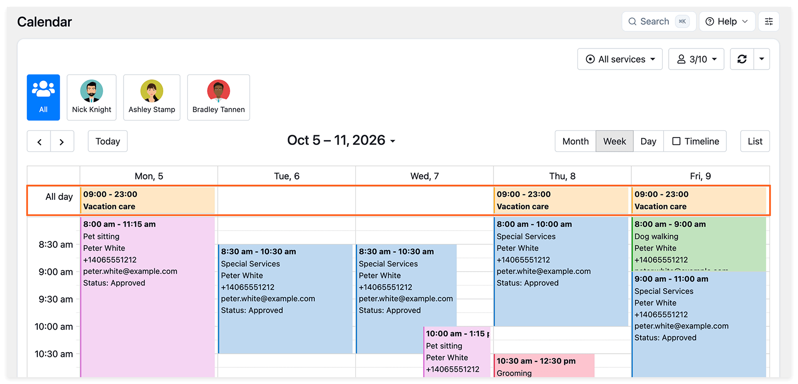 Prenotazioni per tutto il giorno nel Calendario Bookly
