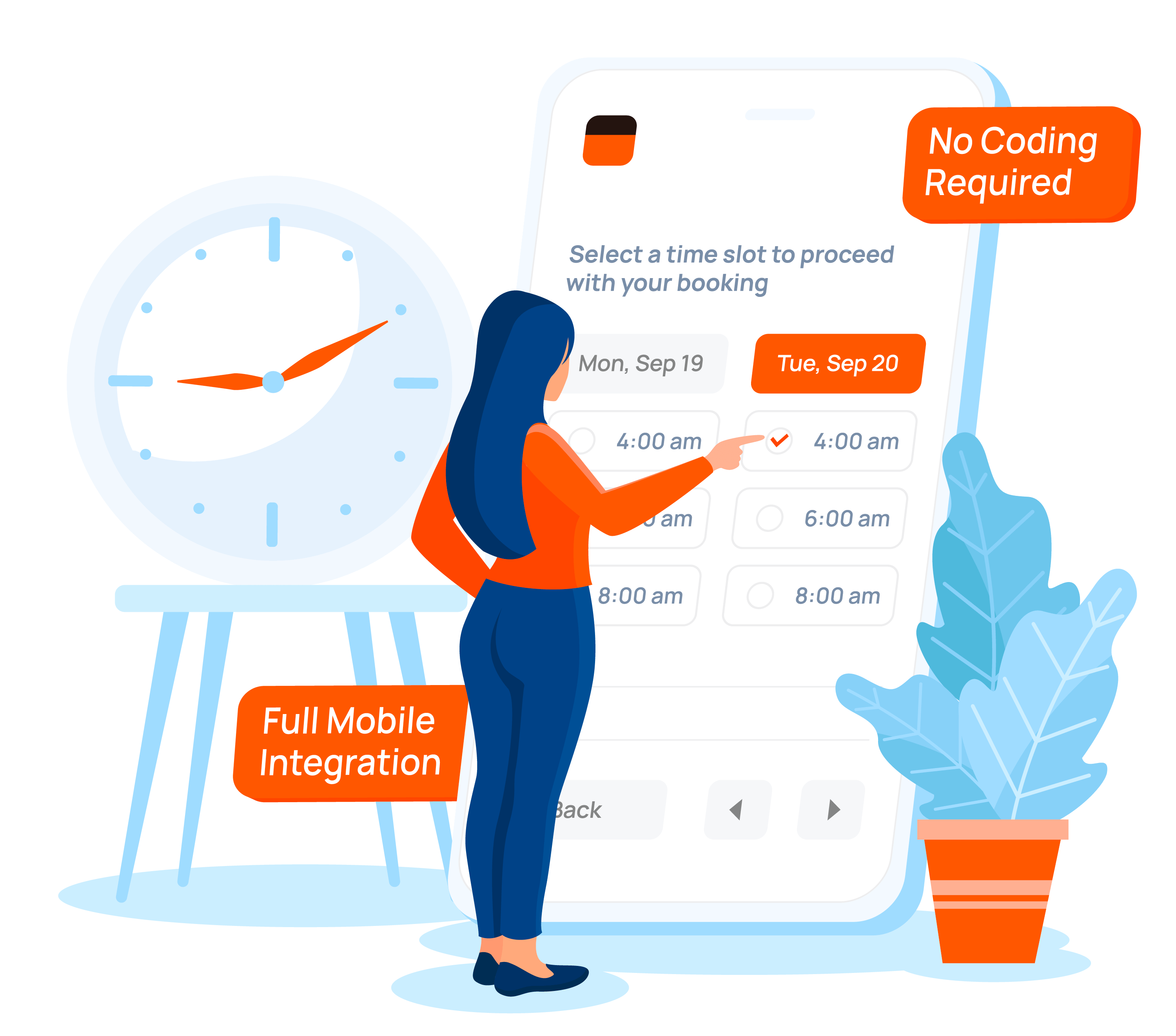 Bookly appointment scheduling interface