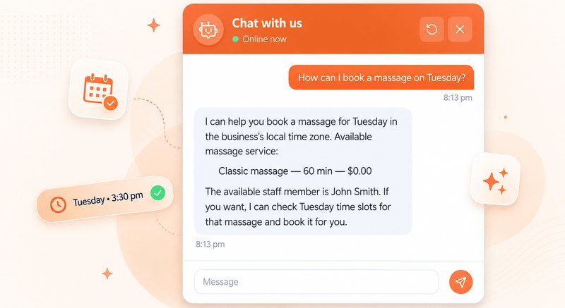 AI Assistant booking form in Bookly — book by chatting