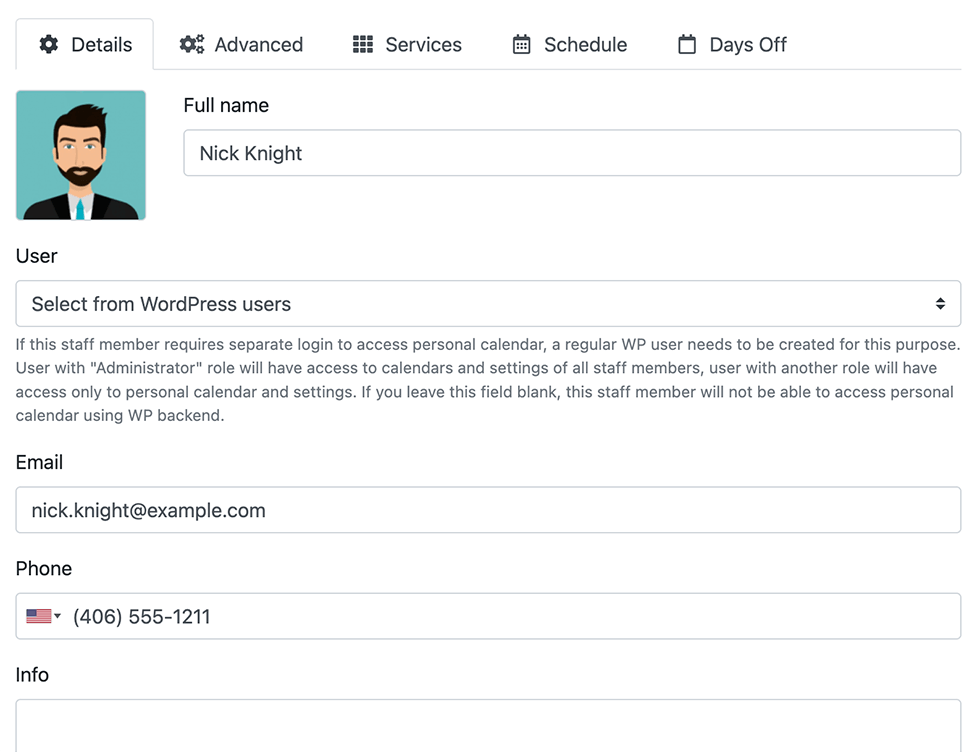 Laissez le personnel gérer ses profils et calendriers dans Bookly