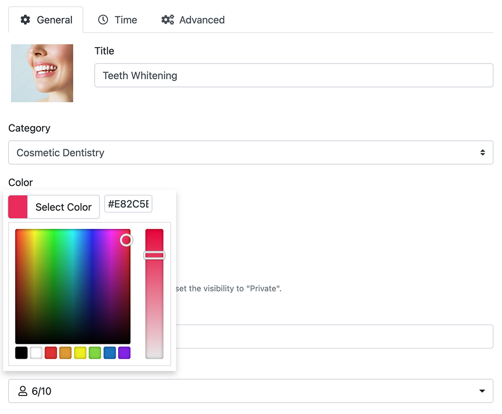 Codage couleur des services dans le calendrier Bookly