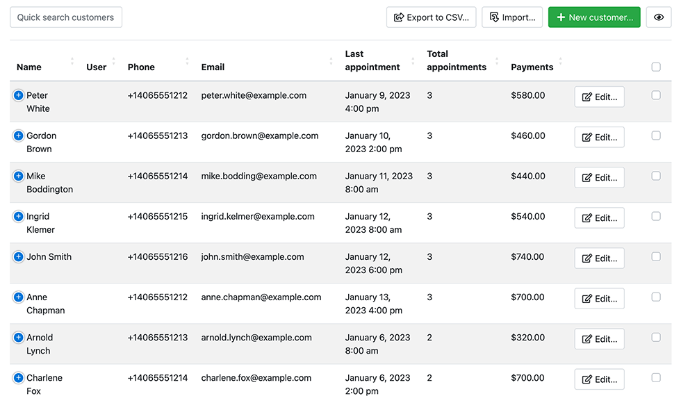 Gérez votre base clients sans effort dans Bookly