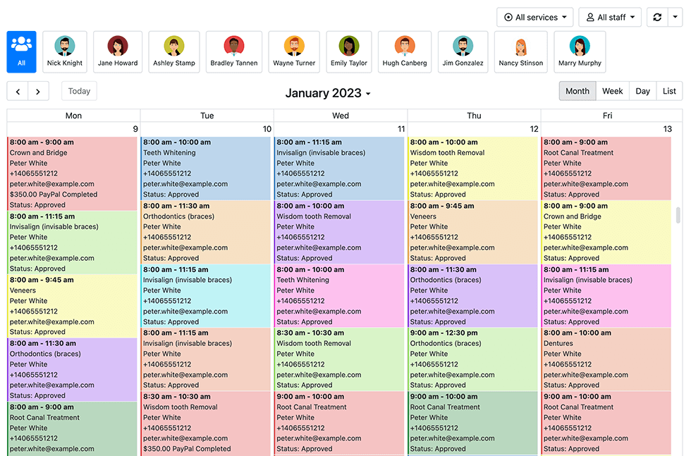 Panneau d’administration convivial dans Bookly