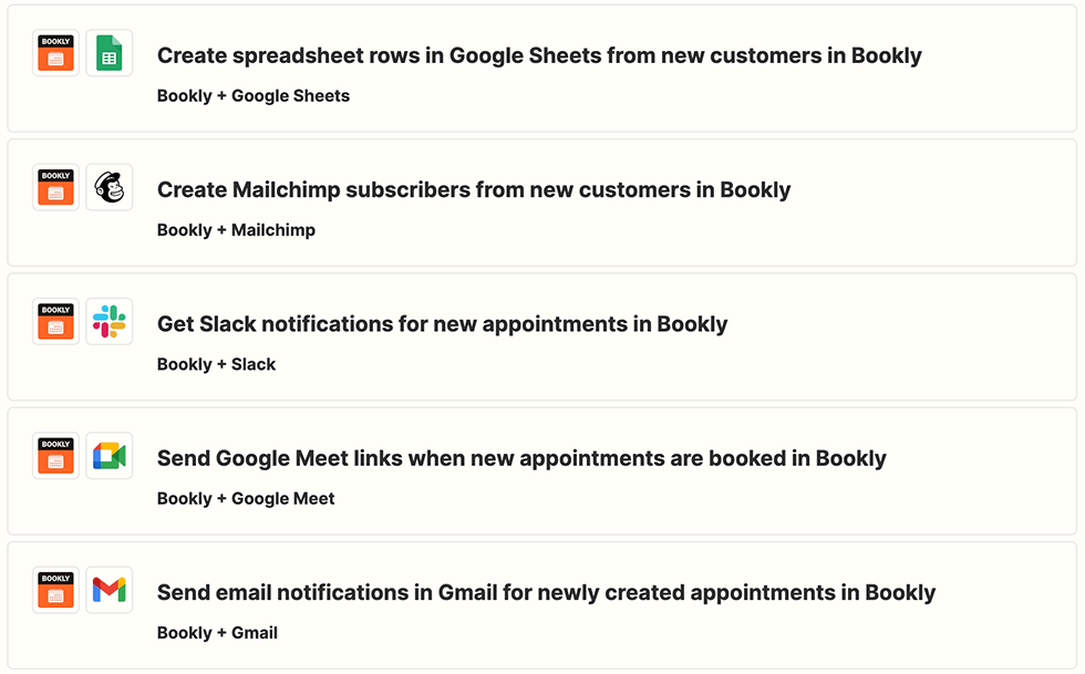 Intégration Zapier dans Bookly
