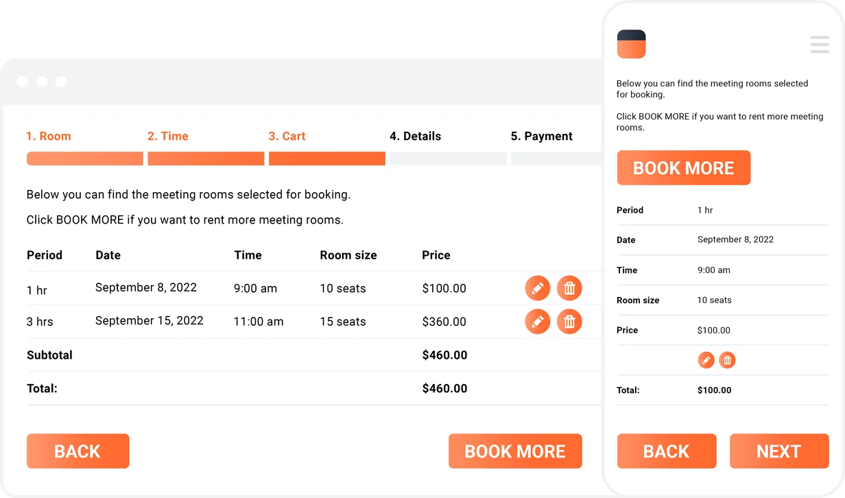 Mobile-friendly Bookly booking form